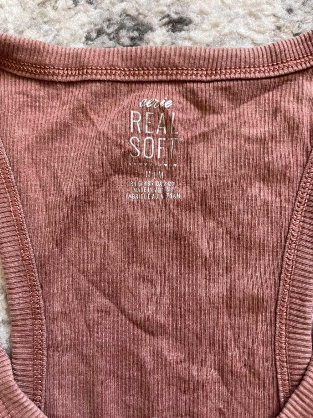 aerie Olive Green & Dusty Rose Ribbed Henley Tank Tops (Set of 2) - Picture 2 of 3